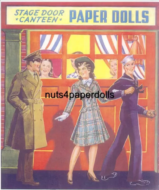 Vintge Uncut Stage Door Canteen Paper Dolls Org Sz Hd~Laser Reproduction~Lo Pr