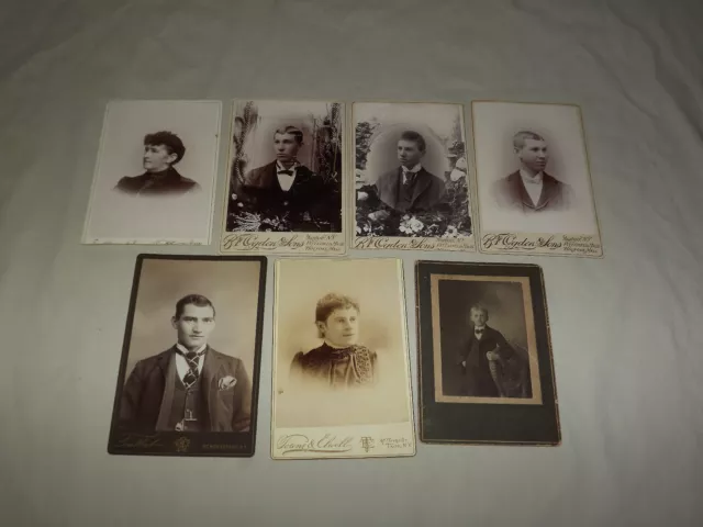 Vintage 1800S 7 Photography Studio Photos Troy Schenectady Ny Mass Advertising