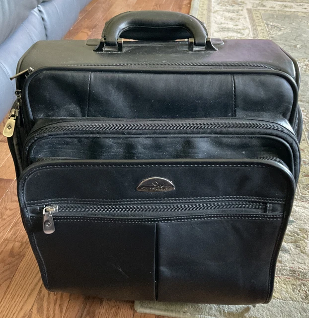 Samsonite black rolling wheel portfolio padded laptop luggage carry-on briefcase