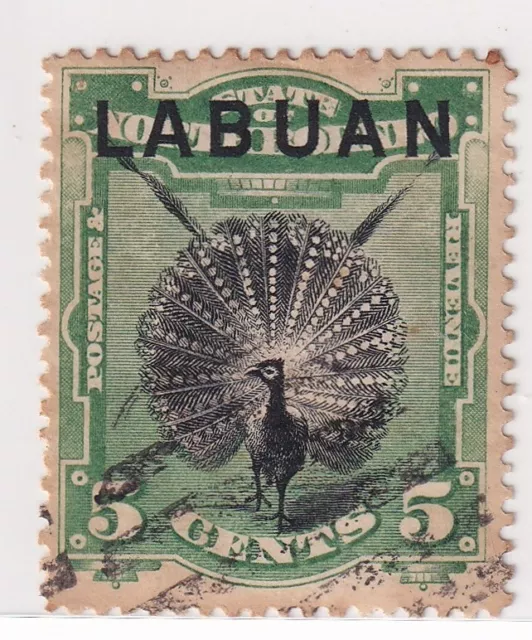 Labuan Stamps  1894 North Borneo Stamps Overprinted "LABUAN" - 5C -Great Argus