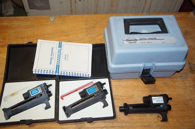Lot of 3 - HACH Digital Titrators #16900-01, with Manual and Storage Cases
