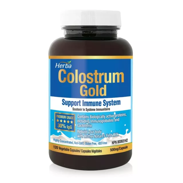 Herba Bovine Colostrum Supplements 500mg - 120 Capsules | 30% IgG
