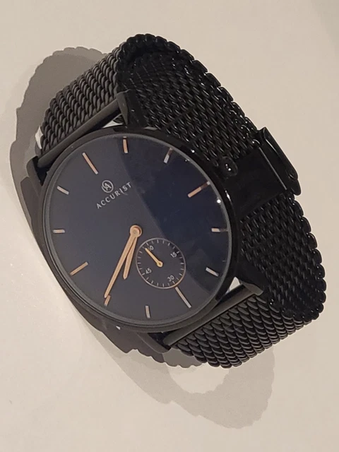 ACCURIST MENS WATCH with Blue Dial and Silver Bracelet 7349 34.99 PicClick UK