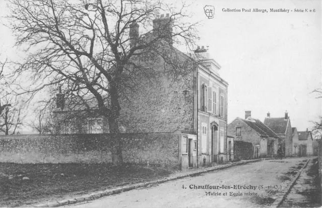 Cpa 91 Chauffour Les Etrechy / Mairie Et Ecole Mixte