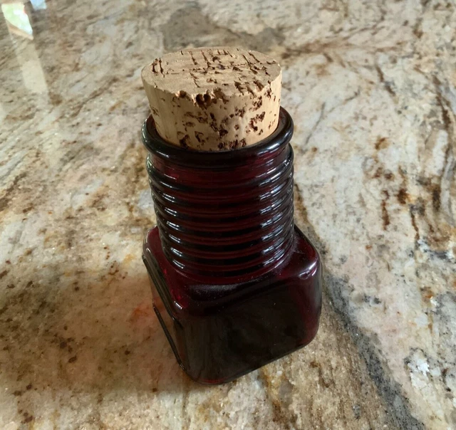 Ruby Red Wheaton NJ Square Bottle with Cork