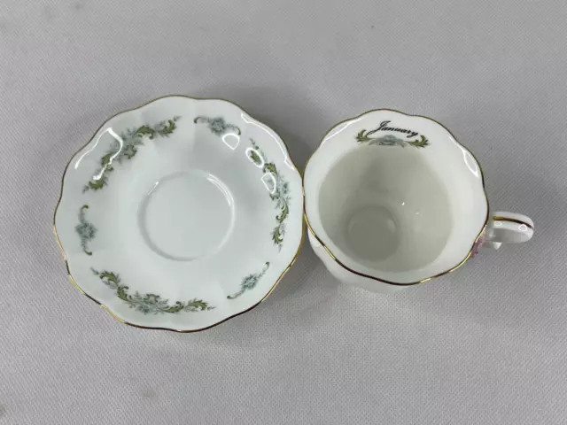 Maruri Masterpiece January Tea Cup & Saucer Enesco 1976 3