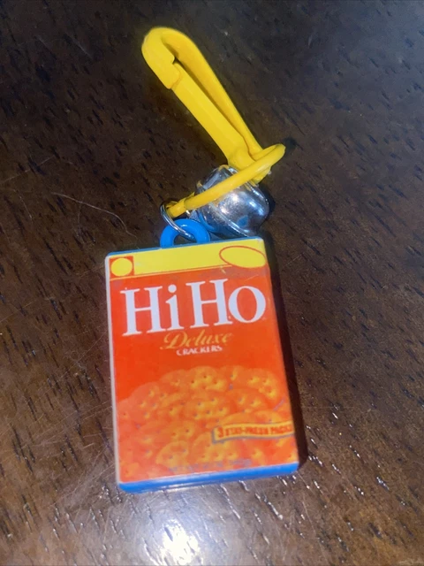Rare Vintage 1980s Plastic Bell Charm Yellow Deluxe Cracker Box Charm 4 Necklace