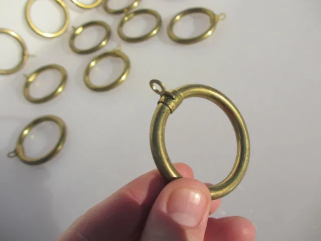 Vintage Brass Curtain Rings Victorian Holder Hangers Antique x14 - 2"W