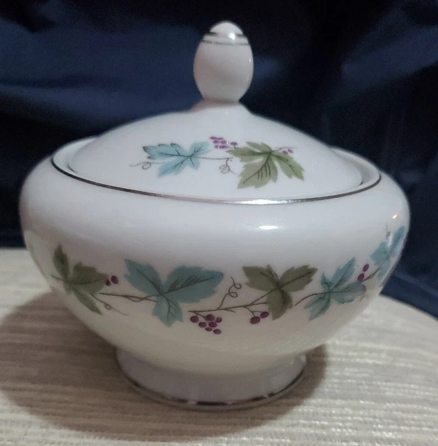 Creamer & Sugar Bowl W/lid Vintage MS 6701 Fine China Grapevine Pattern