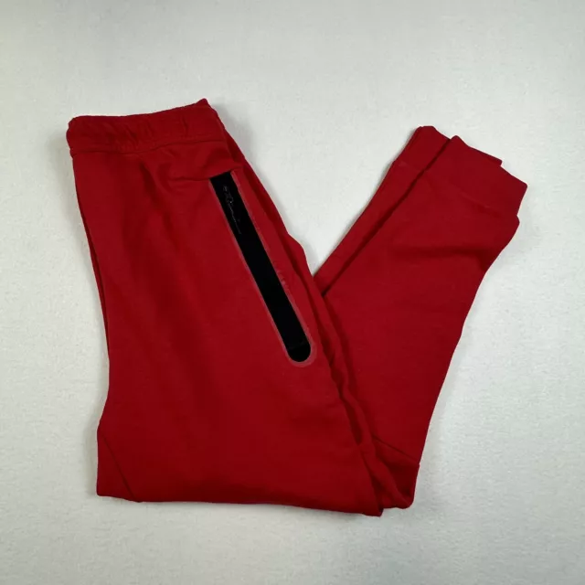 Nike Pants Mens Large Red TECH FLEECE Jogger Pants Cuffed Elastic Waist CU4495