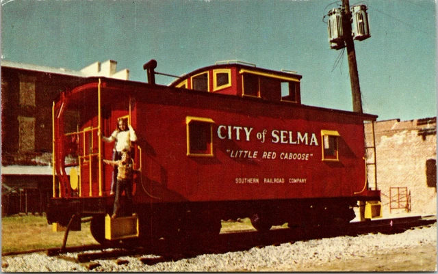 Little Red Caboose Lafayette Park Selma Alabama Southern Railroad  Postcard C11