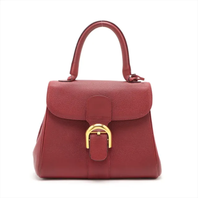 Delvaux Handbag Brillon Leather Red Small Casual AP050984 Women's