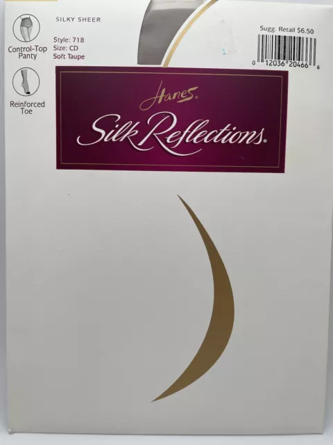 Hanes Silk Reflections Sheer Stockings Pantyhose 718 CD Soft Taupe