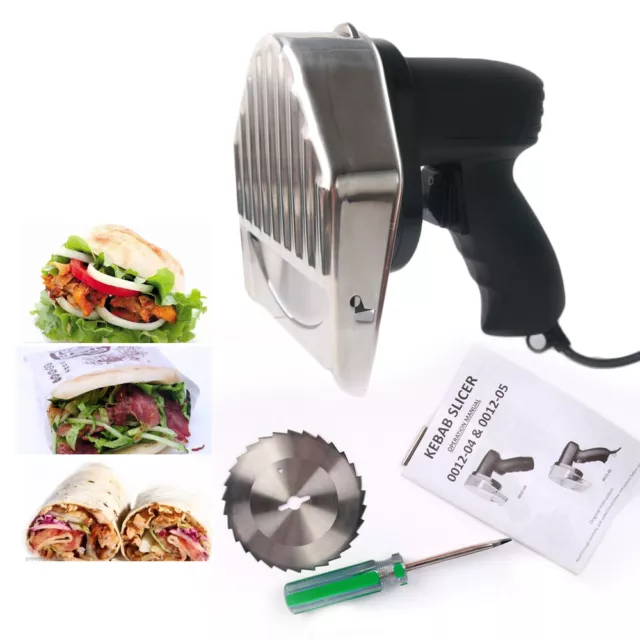 Commercial Electric Kebab Slicer Doner Shawarma Cutter 2 Blades 80W AU Stock