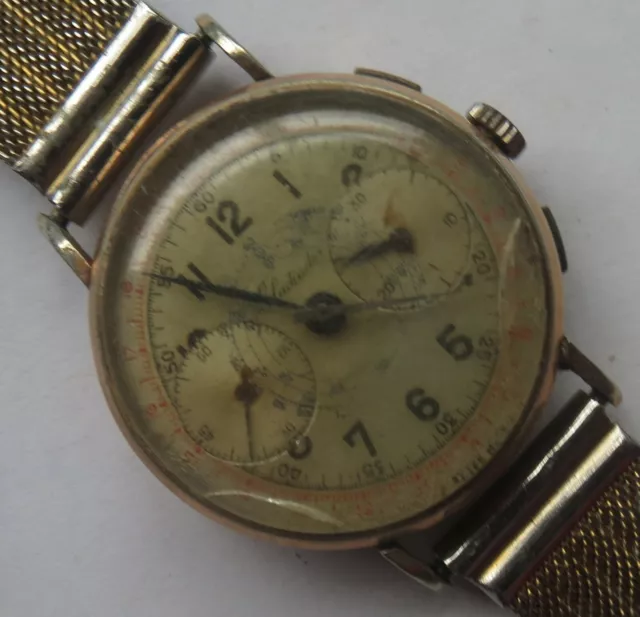 Gladiador chronograph mens wristwatch gold filled case cal. Landeron load manual