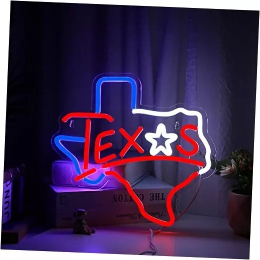 Texas Neon Sign USB Powered for Room Decor, Lone Star Neon Light Texas-Blue