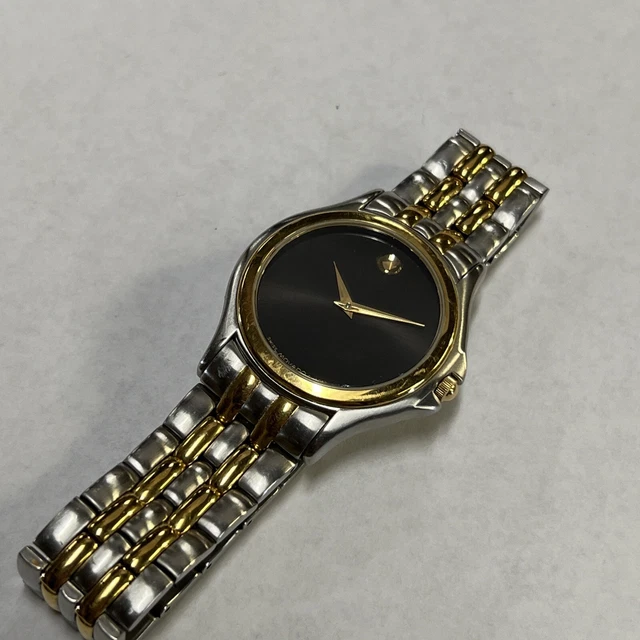 Donna Movado quadrante nero bicolore, 81 E4 0863, usato batteria nuova
