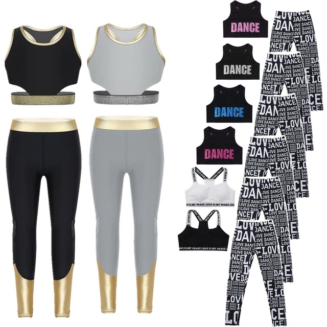 Abito da ballo ginnastica bambine sport atletici top + leggings allenamento