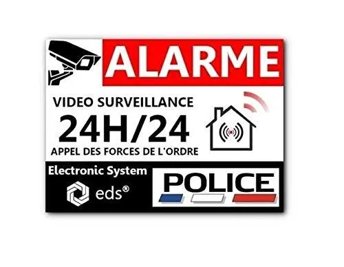 Lot de 8 Autocollants Dissuasifs « Alarme Vidéo Surveillance » Anti cambriola...