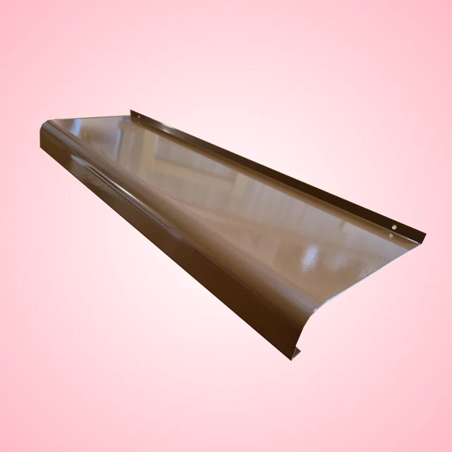 Banco finestra arrotondato in alluminio RAL 8003 marrone argilla lamiera alluminio, Sims