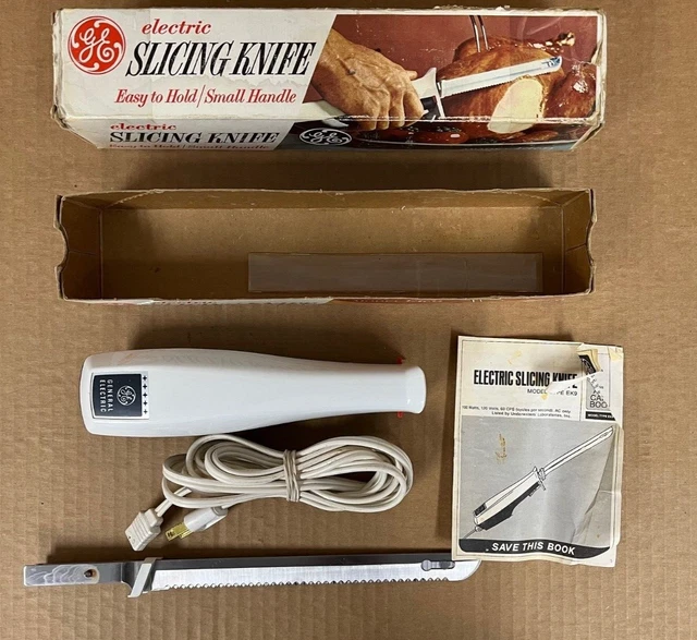 VINTAGE GE DELUXE Slicing Knife Double Bladed Electric Knife In Box
