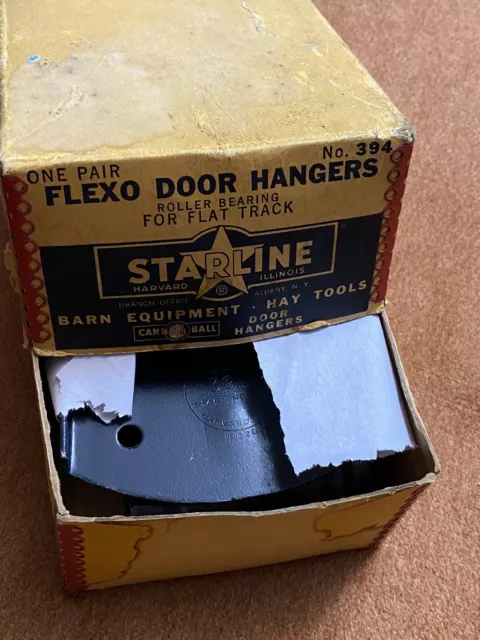 Pair STARLINE Flexo Door Hangers No. 394 Roller Bearing for Flat Track w/ Box
