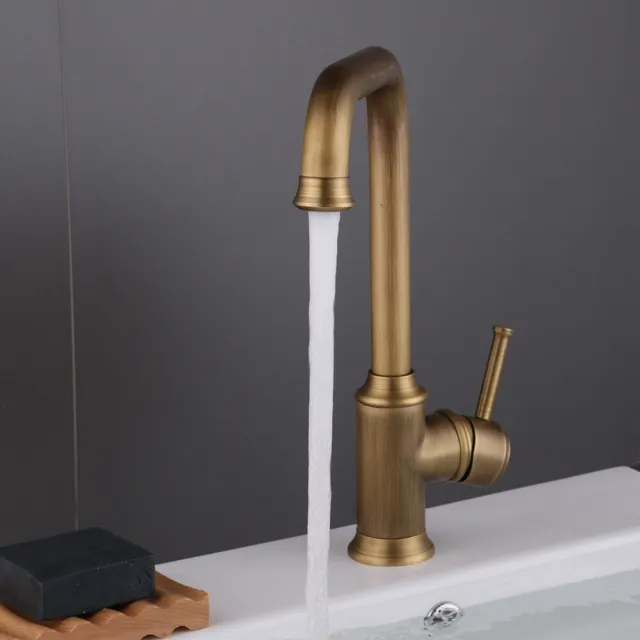 Retro Küche Wasserhahn 360° Drehbar Küchenarmature Messing-Spültischarmatur Gold 2