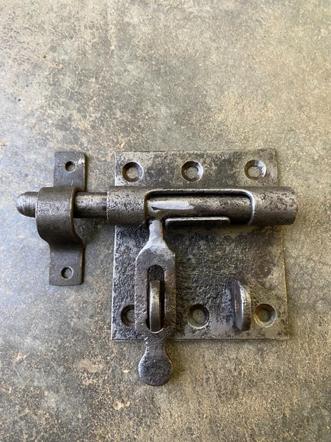 ANCIEN GROS VERROU en fer forgé pour porte, serrure ferrure heurtoir penture EUR 35,00 - FR