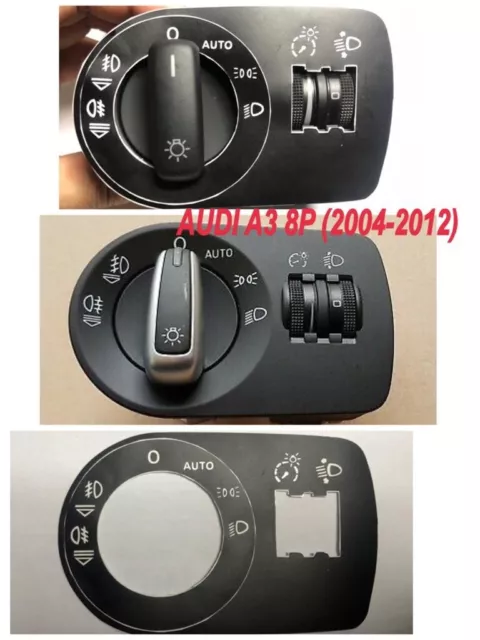 Mando Luces Auto Audi A3 8P Año 2004-2012,Interruptor Luz Kit Pegatinas Stickers