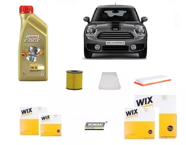 Kit Filtri Tagliando per Mini Countryman R60 Cooper S + 5 Litri Castrol 5W30