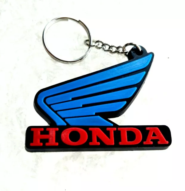Wing HONDA Blue Keychain/Keyring Rubber Motorcycle Collectables