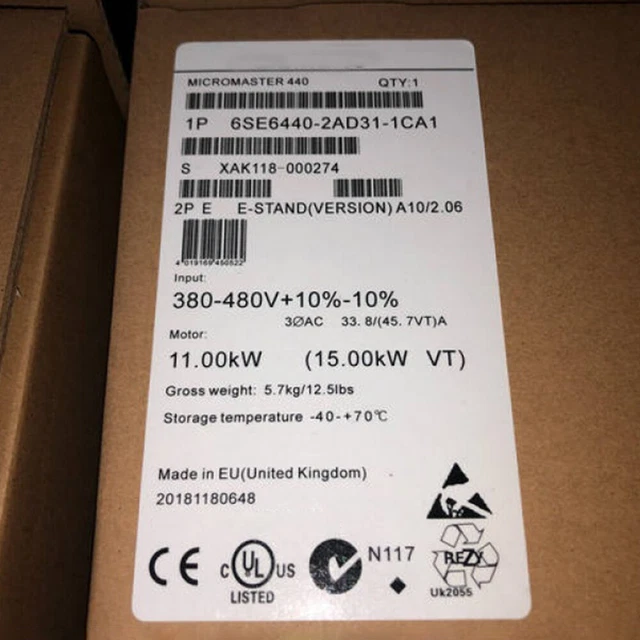 For SIEMENS MICROMASTER 440 6SE6440-2AD31-1CA1 Converter In Box Class A Filter