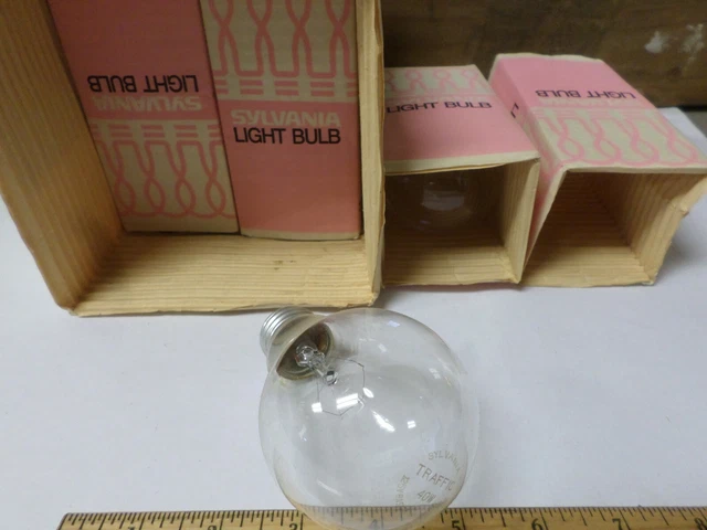 Lot of 6 Sylvania 40W 125V A21 Clear Traffic Signal Bulbs