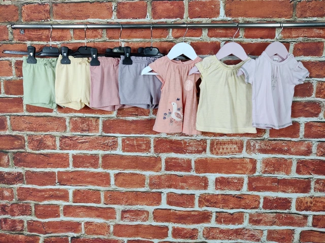 Baby Girls Bundle Age 0-3 Months Next H&M Shorts T-Shirts Pastel Summer Set 62Cm