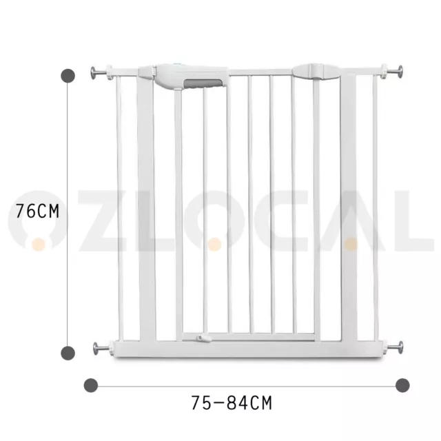 Adjustable Baby Pet Child Kid Safety Security Gate Stair Barrier Door Extension 2