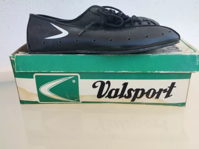 SCARPE CICLISMO VINTAGE scarpette bici Valsport pelle nero EUR 79