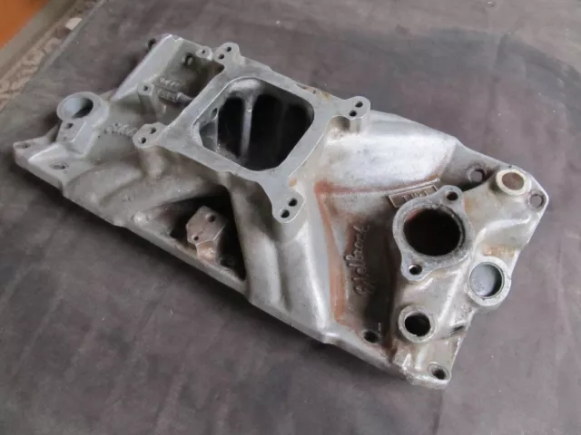 Vintage Edelbrock TM 1 SBC Chevy Aluminum Intake 327 350 383 #2 Vintage Edelbrock TM 1 SBC Chevy Aluminum Intake 327 350 383 #2