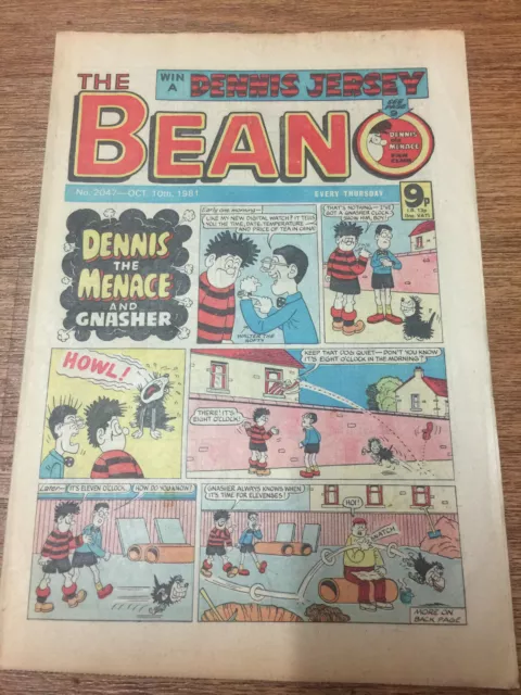 Beano Comic No 2047 October 10th 1981, Dennis the Menace, FREE UK POSTAGE