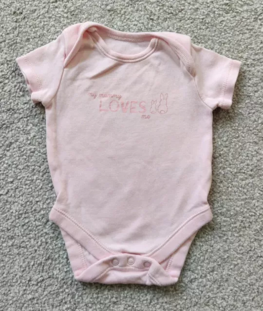 3 x George Baby Girl Pink Short Sleeve Vests, Bodysuits Bundle - Size 3-6 Months 2