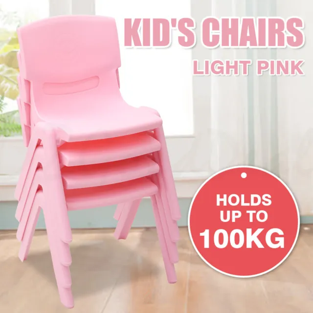 Brand New Kids Children Toddler Plastic Chair Seat Light Pink Hold Up to 100KG