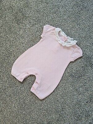 Baby Girls Jojo Maman Bebe Pink Romper Outfit 0-3 Months frill collar stripes y