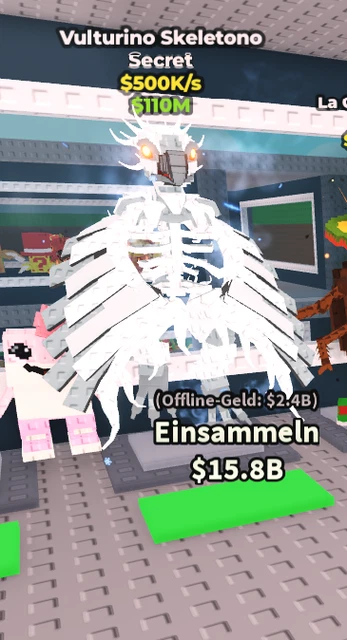 Sab Secret Brain Rots STEAL A BRAINROT SAB Secret Vulturino Skeletono 500 K/s EUR 1,00 ...