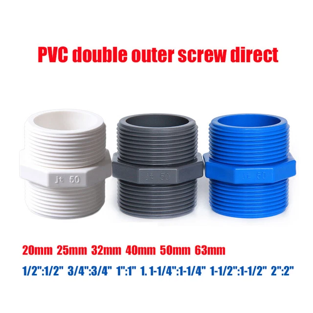 PVC NIPPLE BSP Male Threaded Pressure Fittings Pipe Fitting ID 2063mm