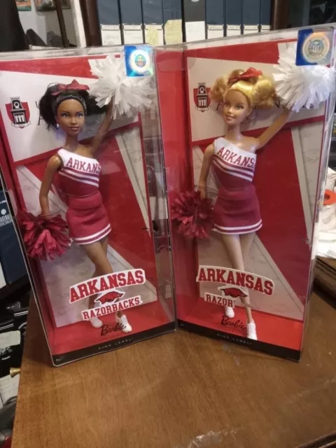 Barbie Collector Pink Label University of Arkansas Cheerleaders Lot of (2) 2