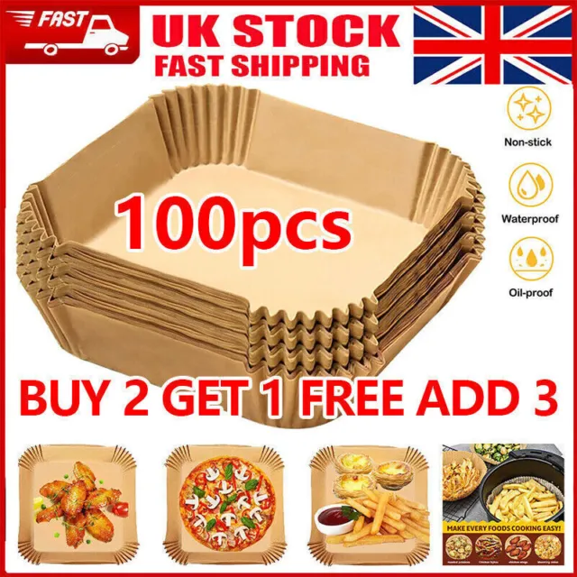 100Pcs Disposable Paper Liner Non-Stick Square Parchment Paper for Air Fryer