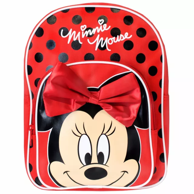 Minnie Mouse Backpack Kids Girls School Bag Rucksack Red Bow Polka Dot Childrens