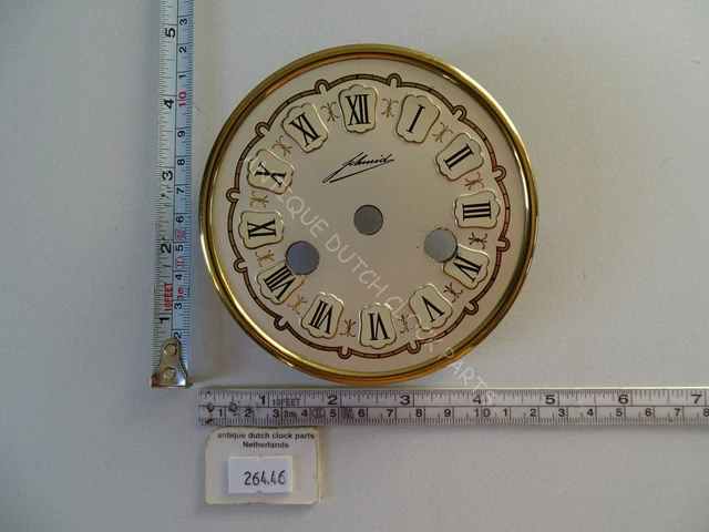 Original Metal Dial With Brass Ring For German Schmid Sss Mantel Clock Original Metal Dial With Brass Ring For German Schmid Sss Mantel Clock