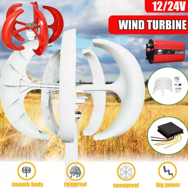 800W DC 12V/24V Lantern Windgenerator Windkraftanlage 5 Blades Powerful Windmill