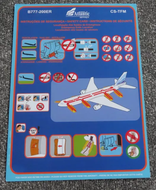 Euro Atlantic Airways Boeing 767 200ER for CS-TFM Airline Safety Card 2009