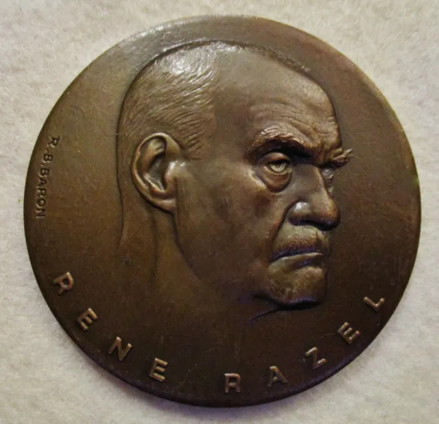 MEDAILLE RENE RAZEL CENTENAIRE ENTREPRISE FRERES signée R.B.BARON  French medal